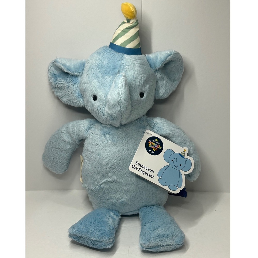 Itzy Ritzy SnuggleVerse Emmerson‎ the Elephant Blue Plush Sensory Toy Taggie New